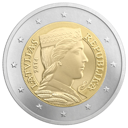 Latvia 2 euro coin 2014 UNC